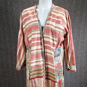 Vintage Patchwork Floral & Stripe Long Duster Robe